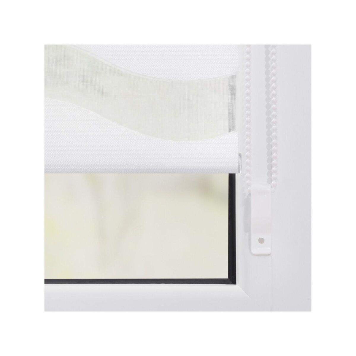 Lichtblick Duo Store enrouleur Wave Klemmfix, sans perçage, à partir de 45 x 150 cm (blanc, 80 x 220 cm)