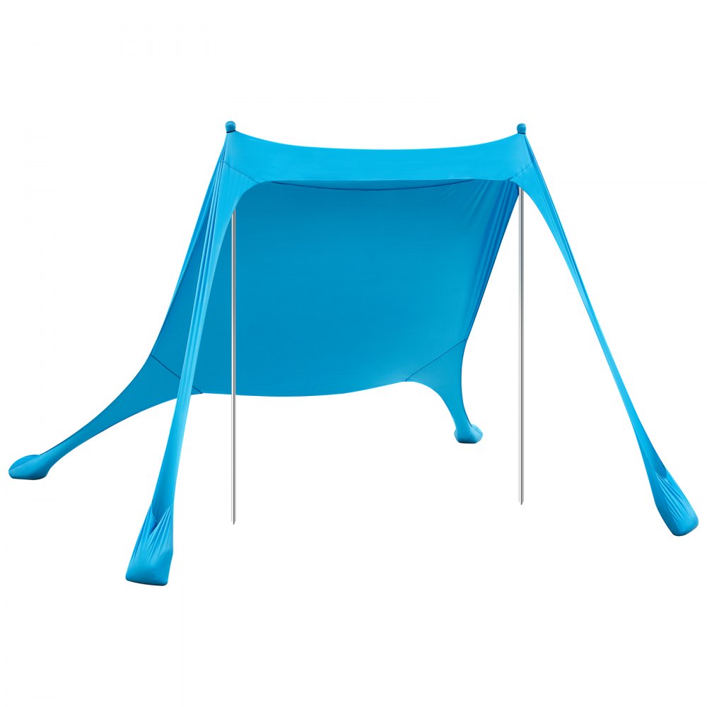Tente de plage avec pare-soleil (UPF 50+) 2,3 x 2,3 x 2 m, abri de plage avec poteaux de support et pelles à sable, auvent portable pour les voyages en famille, le camping, la pêche, bleu Tente de plage avec pare-soleil (UPF 50+) 2,3 x 2,3 x 2 m, abri de plage avec poteaux de support et pelles à sable, auvent portable pour les voyages en famille, le camping, la pêche, bleu