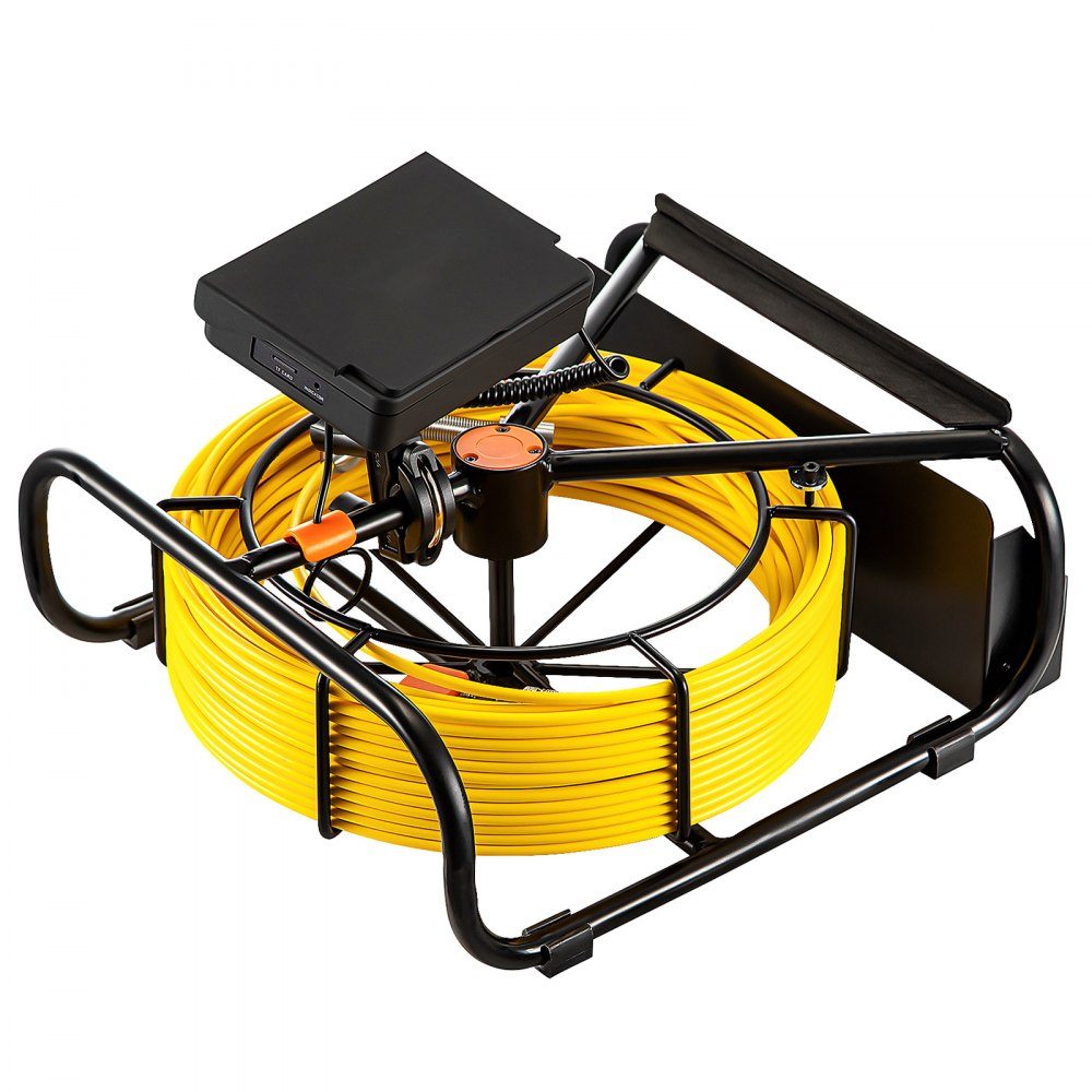 Sewer Camera 50m 4.3" Pipe Inspection Camera with Lighting - 6 Adjustable LEDs, 16GB Card, 3x Zoom and 8500mAh High Capacity Battery, IP68 Plumbing Camera for Sewer Pipes