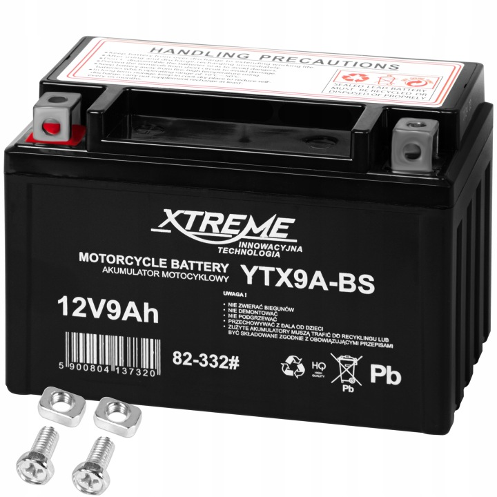 XTREME 12V 9Ah 100A DIMENSION 8Ah MAINTENANCE FREE YTX9A-BS L+ – Part No. 82-332# – Art.-Nr. HT-47067