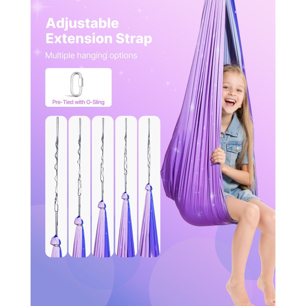 Aerial Yoga hangmatset Dubbellaags stof Aerial Yoga Swing Luchtvliegende Yoga Swing met 360° draaibare ophanging en O-sling en maximaal draagvermogen van 300 lbs Plafondschommels Roze + Blauw