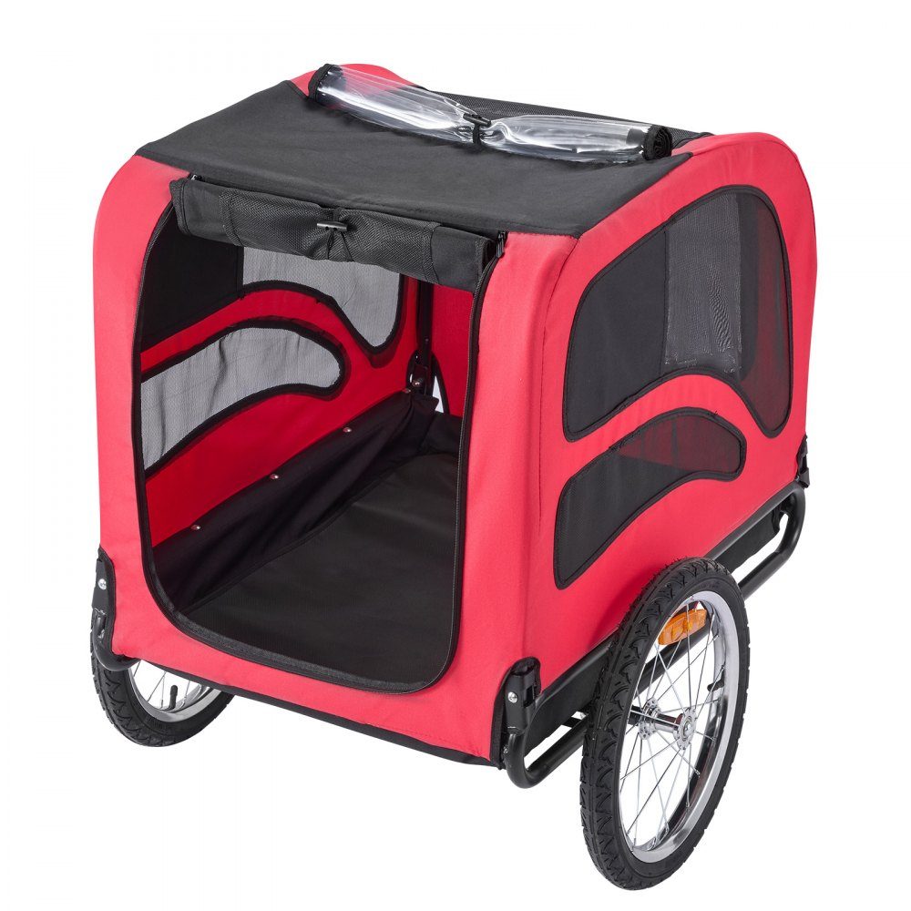 Dog Trailer Up to 45kg Pet Cart Bike Carrier for Small and Large Dogs Folding Frame with Wheels Universal Bike Hitch Includes Flag Internal Leash 1350 x 720 x 840mm