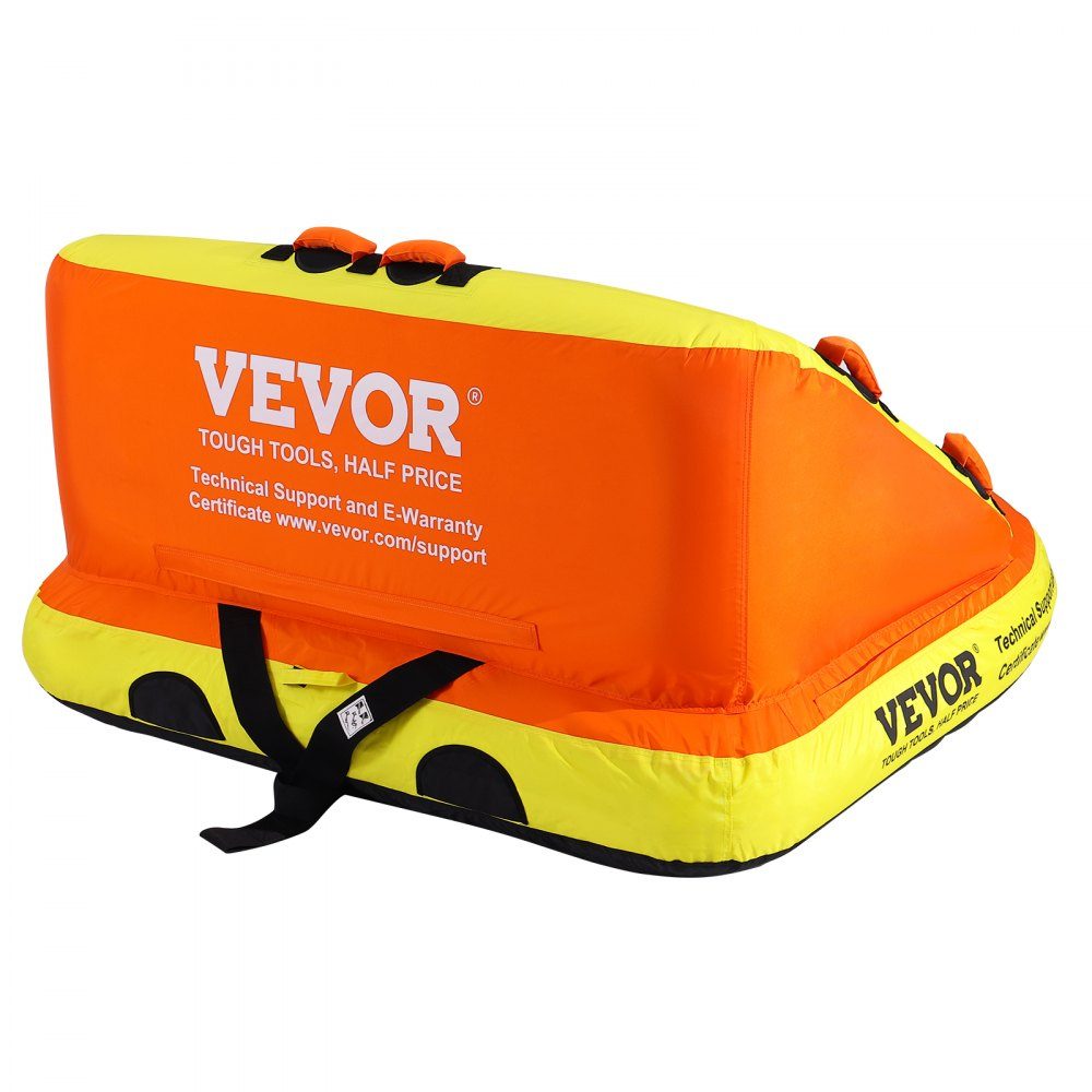 Schleppschlauch für Boote, aufblasbarer Schleppschlauch für 1–2 Fahrer mit Decksitzen und Rückenlehne, 340 Pfund Wassersport-Schleppschlauch, vollständiger Nylonüberzug, EVA-Haltegriffe