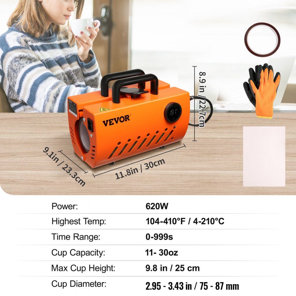 Tasse à presse à chaud, gobelet à presse à chaud, Machine à Sublimation, blancs 0.33 à 0,44 l, 0,89 l