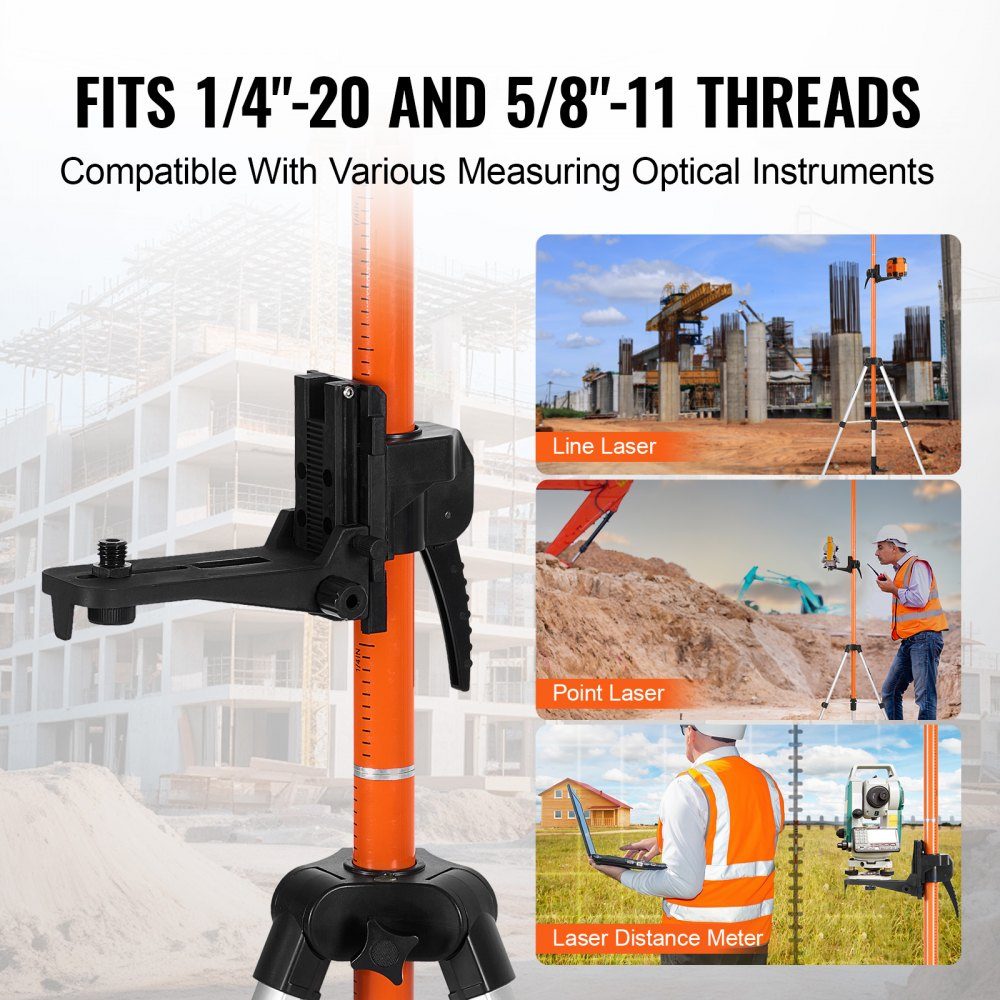 Laser Spirit Level Tripod, 1/4"-20 and 5/8-Zoll-11-Gewindehalterung, 40.94-133.85" Height Adjustment with Spirit Level and Heavy Duty Stand, Extendable Lightweight Aluminum Tripod for Laser Scanner