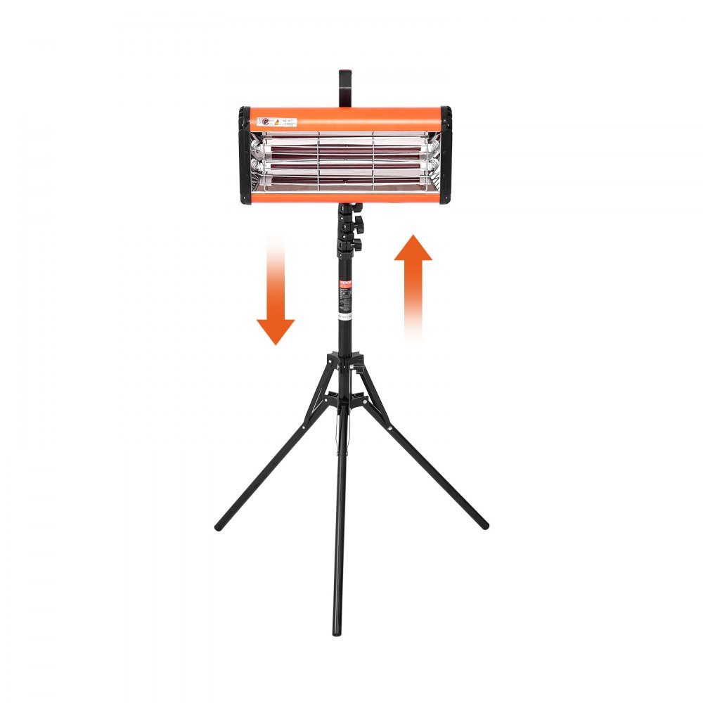 Lampe de polymérisation infrarouge, portable/support double usage, 2000 W, réglage du temps de 0 à 90 minutes, lampe de polymérisation automatique avec chauffage et support automatiques, chauffages pour cabine de pulvérisation/cuisson de 32 m²