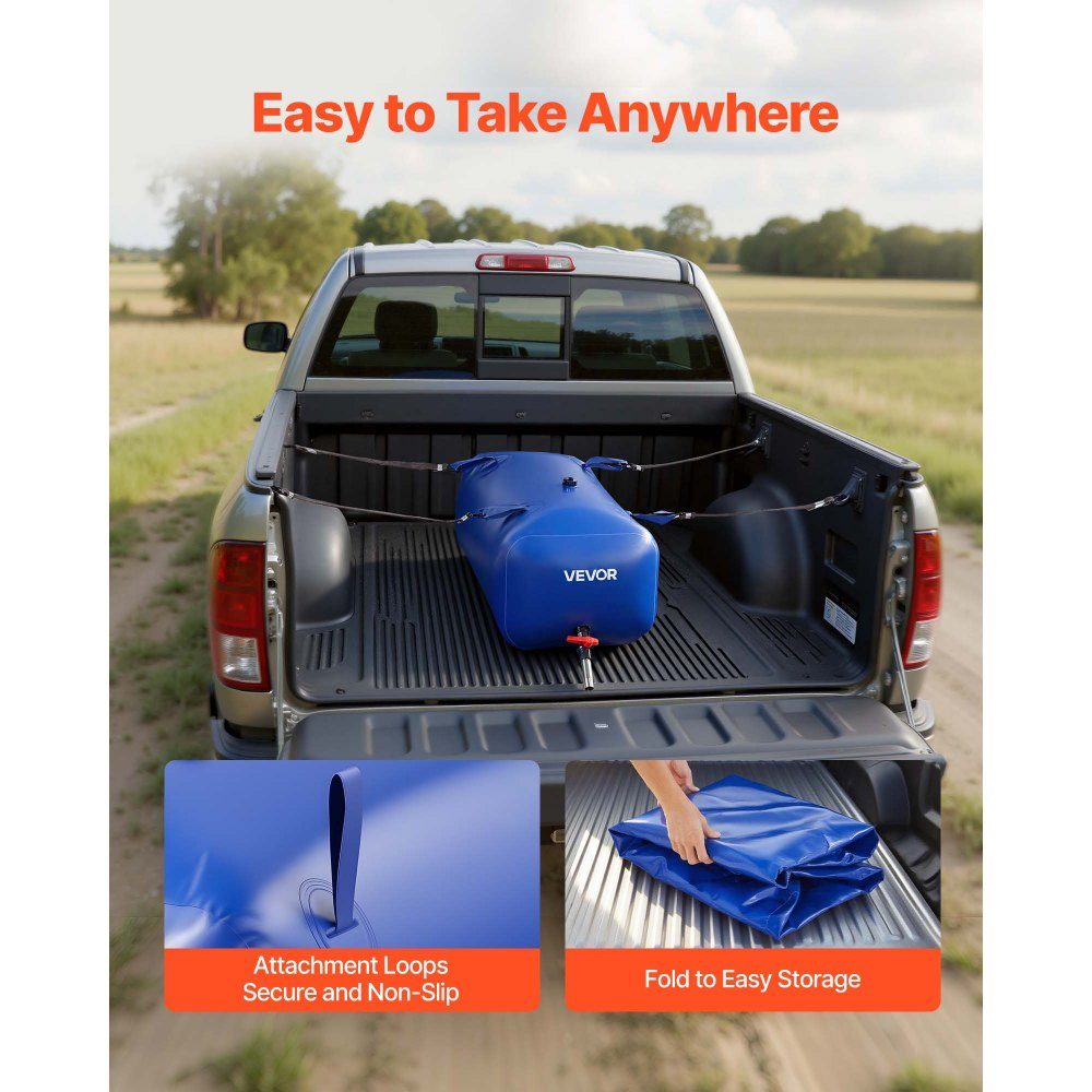 Water Storage Bladder, 113L PVC Soft Water Bag, Water Storage Container, Leak-proof and Wear-resistant RV Water Tank for Outdoor RV Truck Irrigation