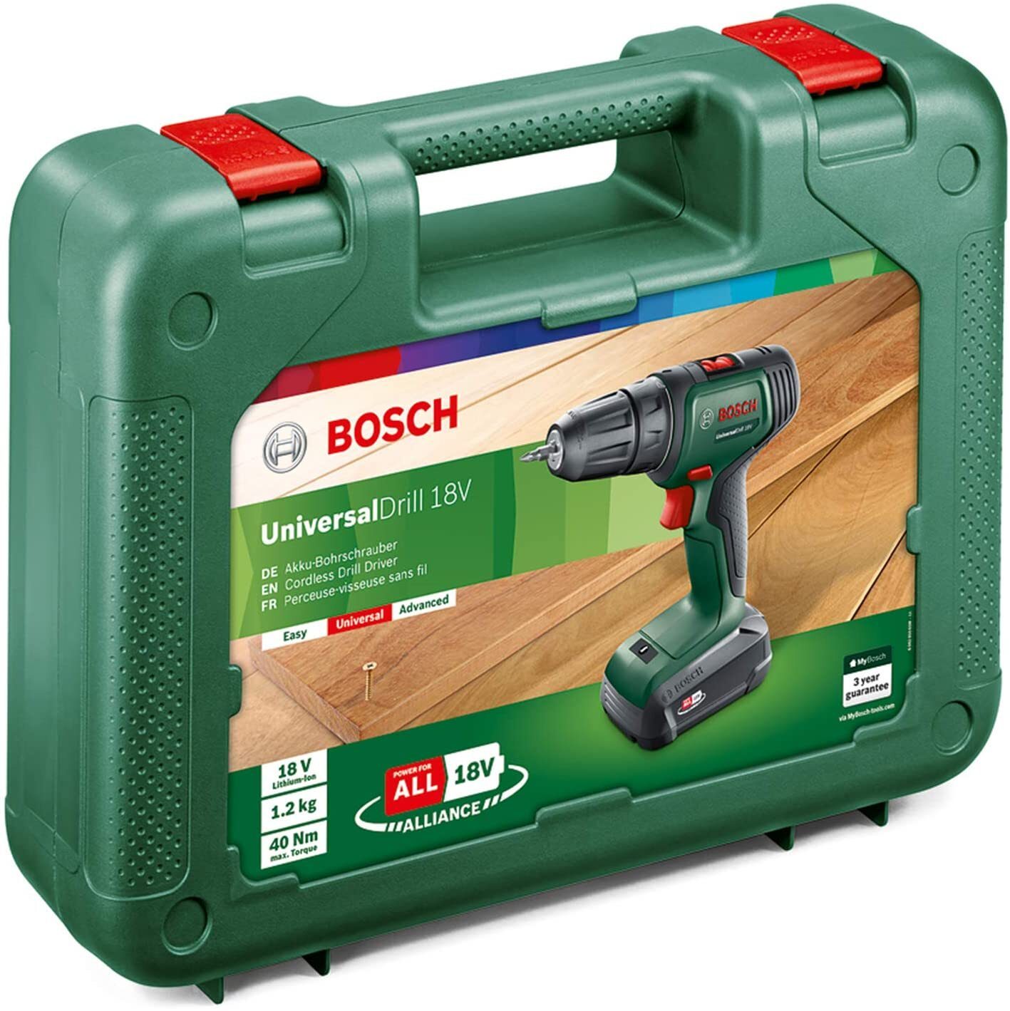 Bosch Set Akku-Zweigang-Bohrschrauber UniversalDrill 18V mit 1x Akku-Ladegerät