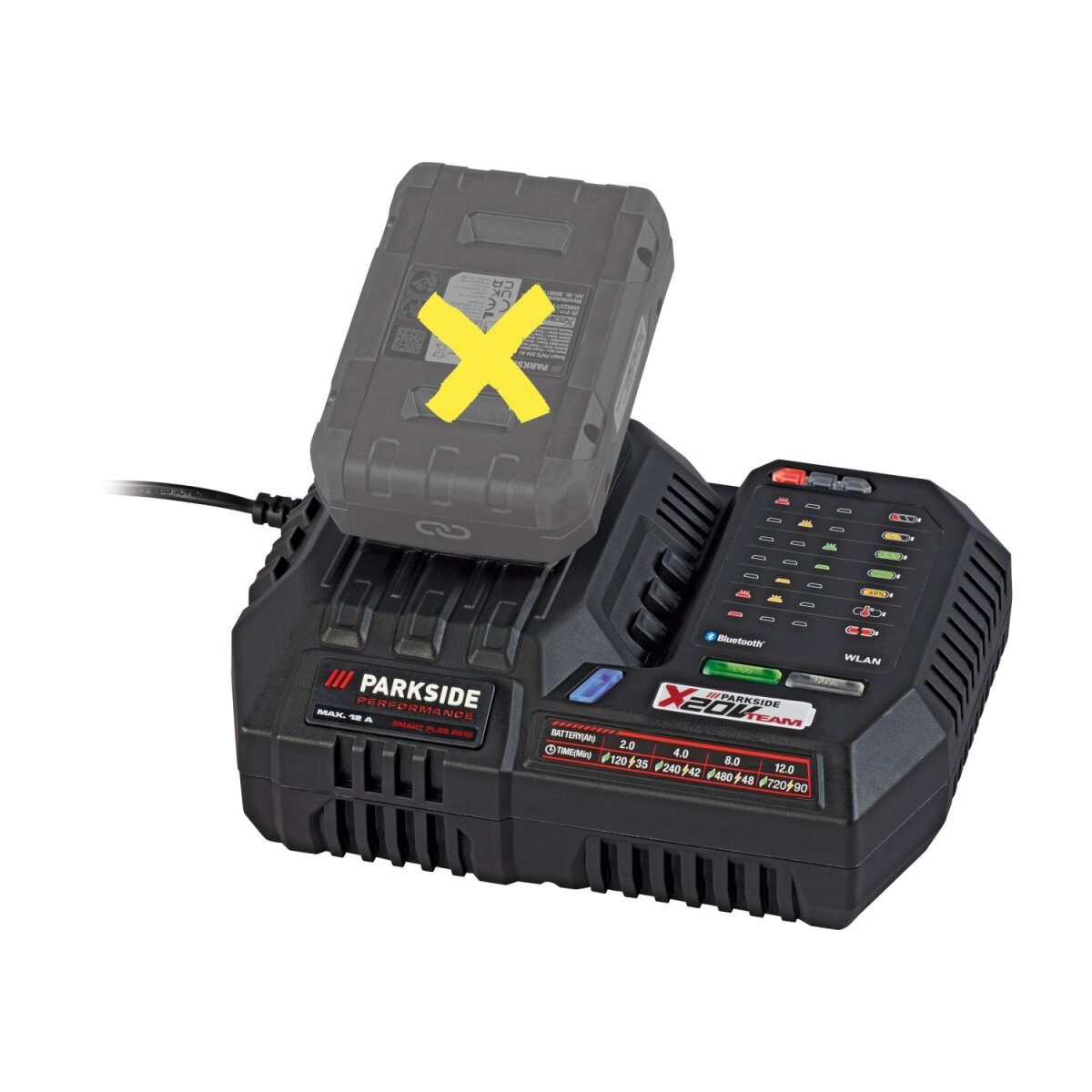 PARKSIDE PERFORMANCE® 20 V / 12 A slimme acculader »PLGS 2012 A1«, zonder accu