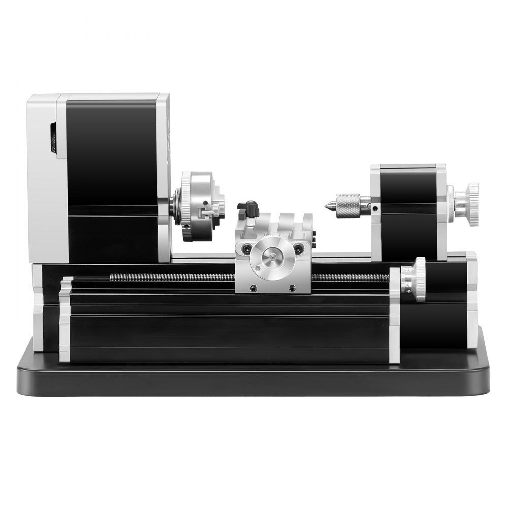 Mini metal lathe 70x130 mm, milling machine 20000 rpm, 36W high performance motor, 3-jaw chuck, didactic metal lathe with protection for machining precision parts