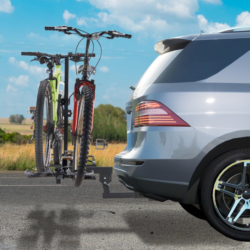 Tow Hitch Bike Rack, 2 Bike Platform Style, 73kg Load Capacity, Bike Rack Hitch for 50.8mm Receiver, Foldable Bike Rack for Car, SUV, Truck etc