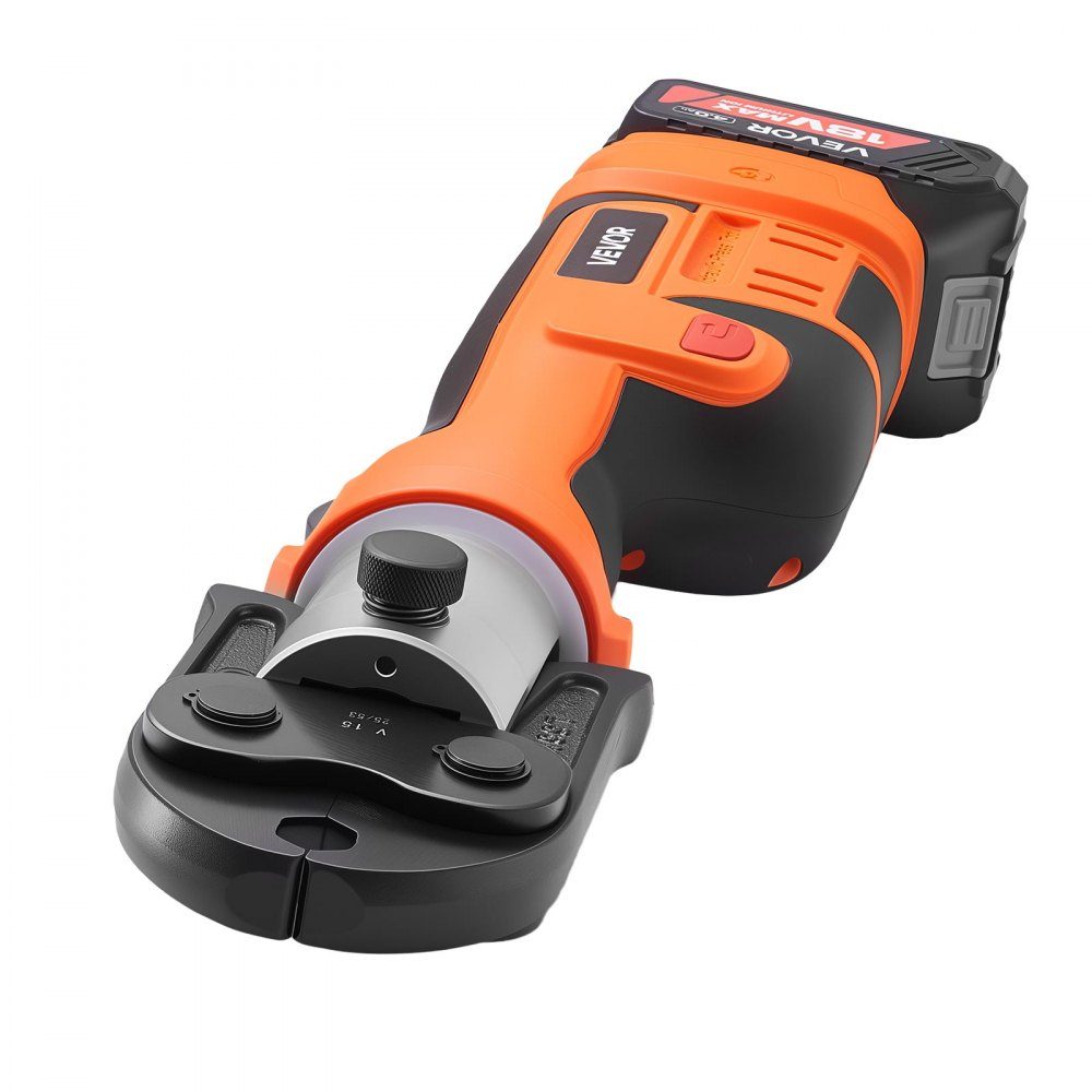 18V battery pressing tongs set, 32kN pressing machine incl. 3 pressing jaws V15 V22 V28 & 180° rotating head, electric pressing tool with 4.0 Ah batteries for stainless steel pipes up to 54mm, 40 HRC for high performance