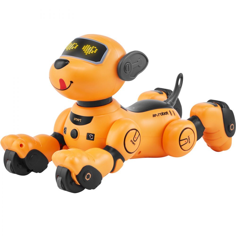 Ferngesteuertes Roboter-Hundespielzeug, 2,4-GHz-RC-Hund, programmierbarer intelligenter interaktiver Roboter-Haustier für Kinder mit Folgefunktion, Berührungs- und Sprachsteuerung, singend tanzendes RC-Stunt-Spielzeug für Jungen und Mädchen ab 3 Jahren