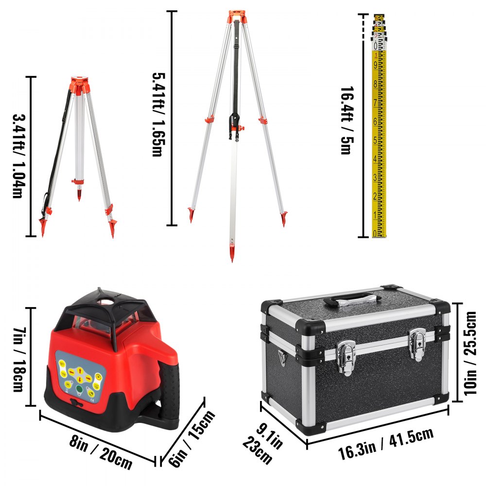 Professioneller Rotationslaser max. Arbeitsbereich 500 m grün, Linienlaser 360-Grad-Laserhöhenmesser wasser- und staubdicht Outdoor-Arbeitszeit 20 Stunden mit Stativ- und Lineal-Elektrik Professioneller Rotationslaser max. Arbeitsbereich 500 m grün, Linienlaser 360-Grad-Laserhöhenmesser wasser- und staubdicht Outdoor-Arbeitszeit 20 Stunden mit Stativ- und Lineal-Elektrik