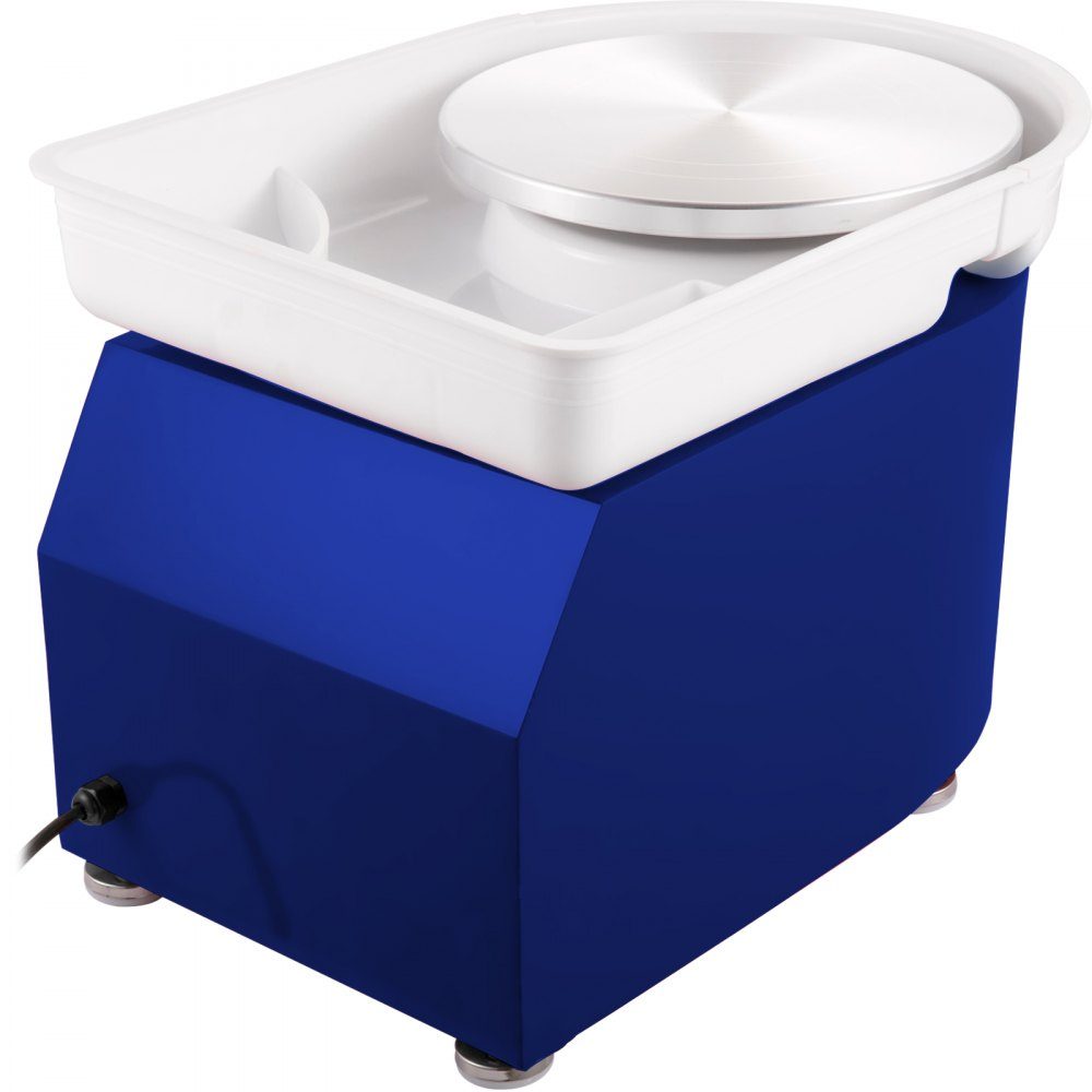 Pottery Wheel 350W Ceramic Disc Machine 220V Electric Pottery Wheel 28cm Turntable Foot Pedal Adjustment 60dB Turntable Pottery DIY Craft 300rpm Blue 13.3kg