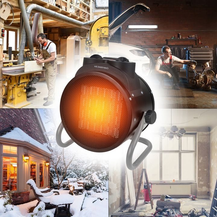 Elektrische luchtverhitter met thermostaat - 2000 W