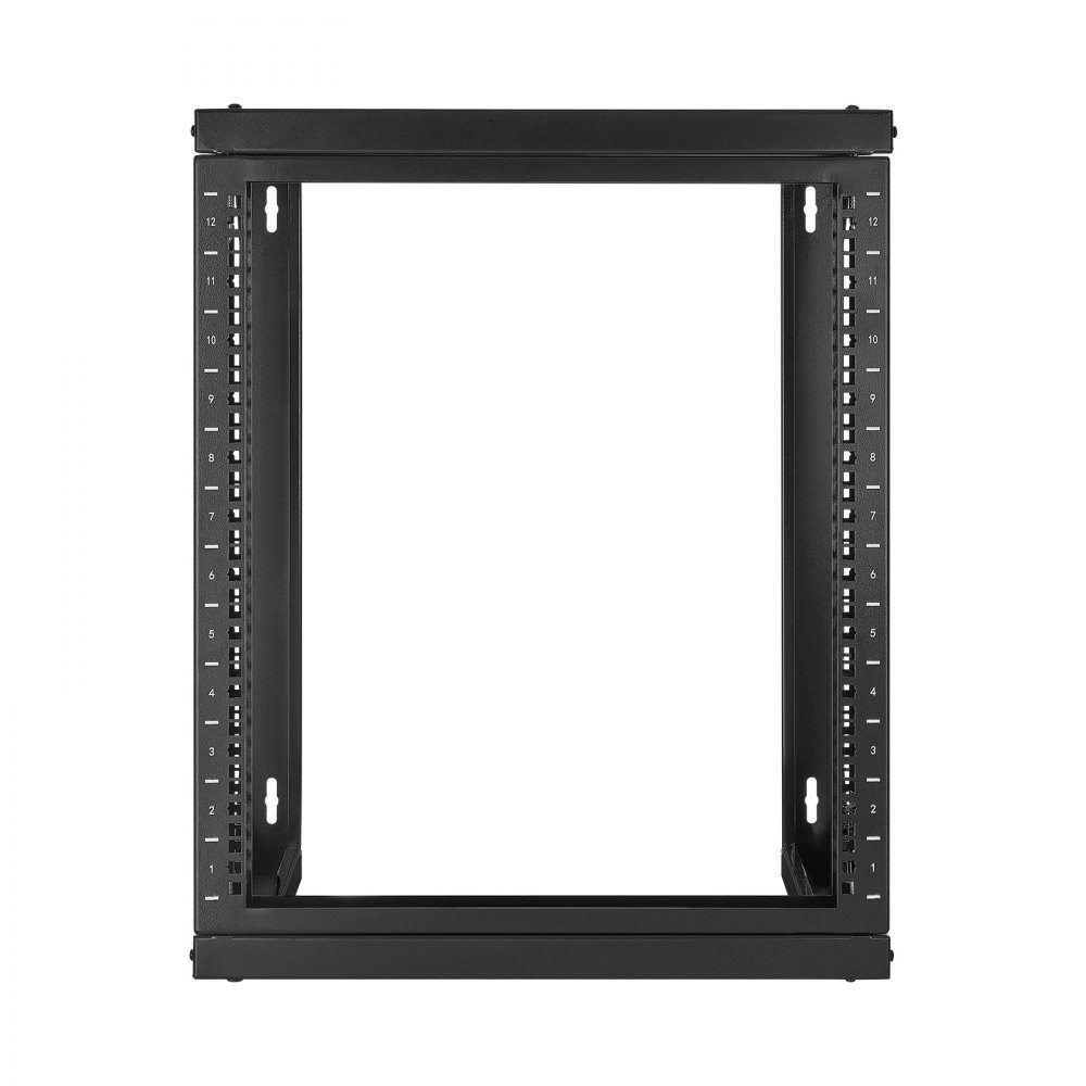 12U Wall Mount Server Rack 150 Pound Maximum Load Capacity Open Frame Network Rack und 180-Grad-Swivel Door Carbon Steel for 19" IT Network Equipment and AV Equipment Computer Server Black