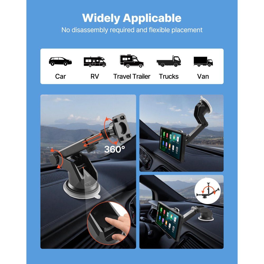 Kabelloses Autoradio (254 mm), HD-Radio mit Touchscreen mit Apple CarPlay und Android Auto, CarPlay-Bildschirm mit Kameras vorne und hinten, Sprachsteuerung, Mirror Link, Bluetooth, GPS-Navigation