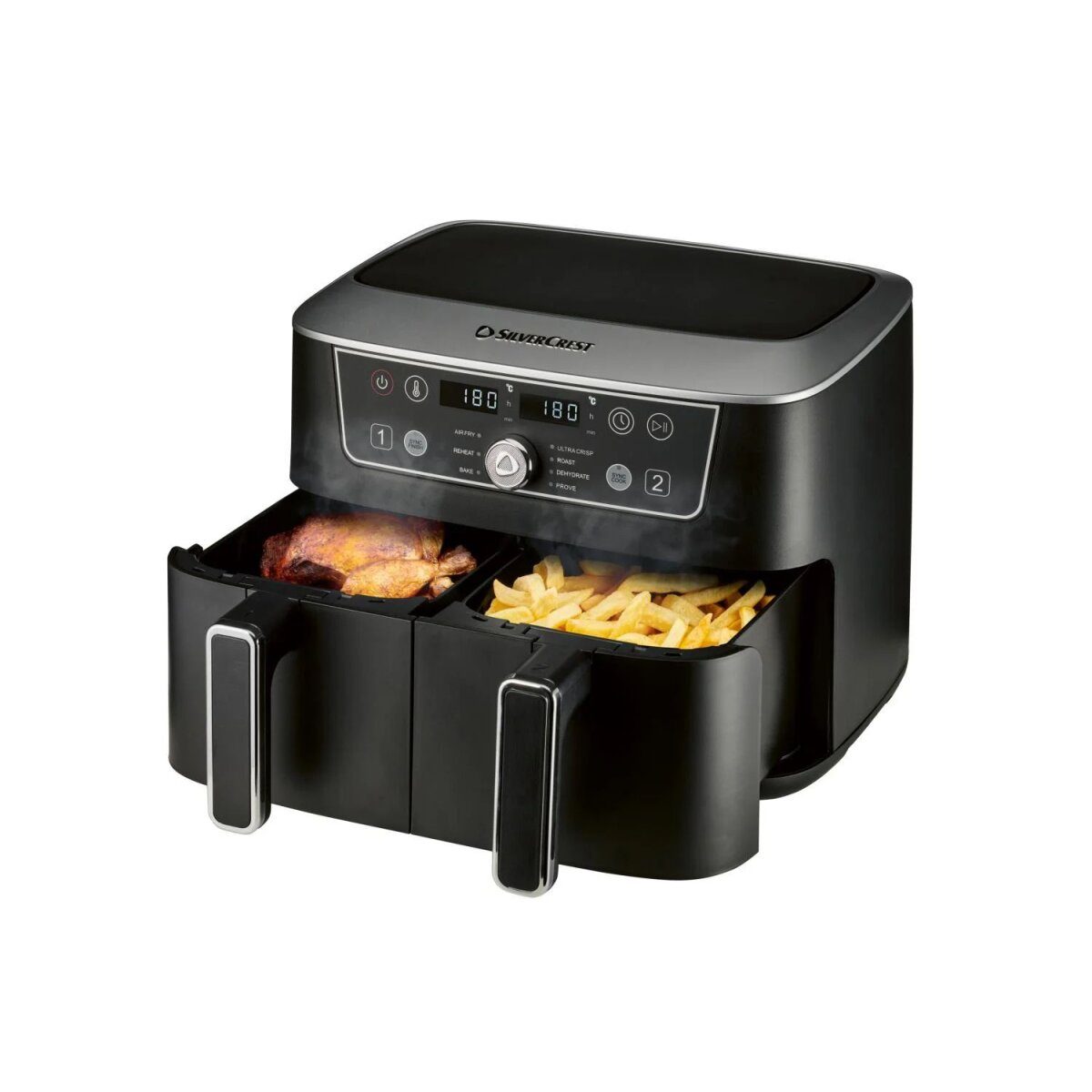 SILVERCREST® Doppelzonen-Heißluftfritteuse SHFDD 2600 C2