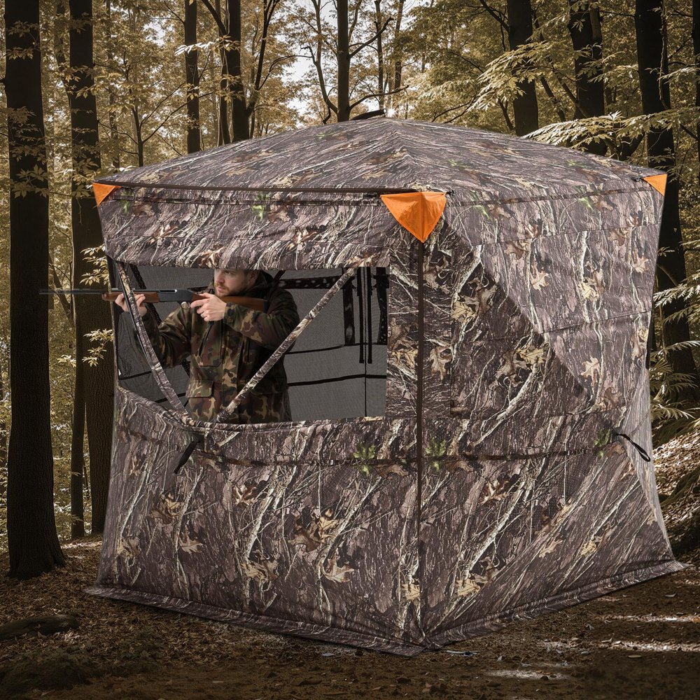 Tente de chasse, cachette de chasse pour 4 à 5 personnes, panneaux de fond transparents avec sac de transport, tente de camouflage robuste avec porte et fenêtre à fermeture éclair silencieuse, abri de chasse pour moutons, cerfs et lapins Tente de chasse, cachette de chasse pour 4 à 5 personnes, panneaux de fond transparents avec sac de transport, tente de camouflage robuste avec porte et fenêtre à fermeture éclair silencieuse, abri de chasse pour moutons, cerfs et lapins