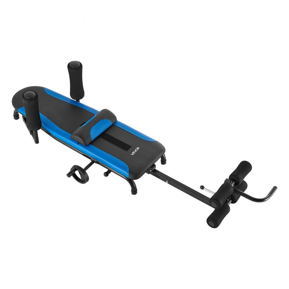 Rektrainer tot 160 kg, robuuste tuimeltafel met stabiele constructie, rugtrainer om de wervelkolom en nek te ontlasten, rugstrekbank met handmatige wielbediening blauw zwart