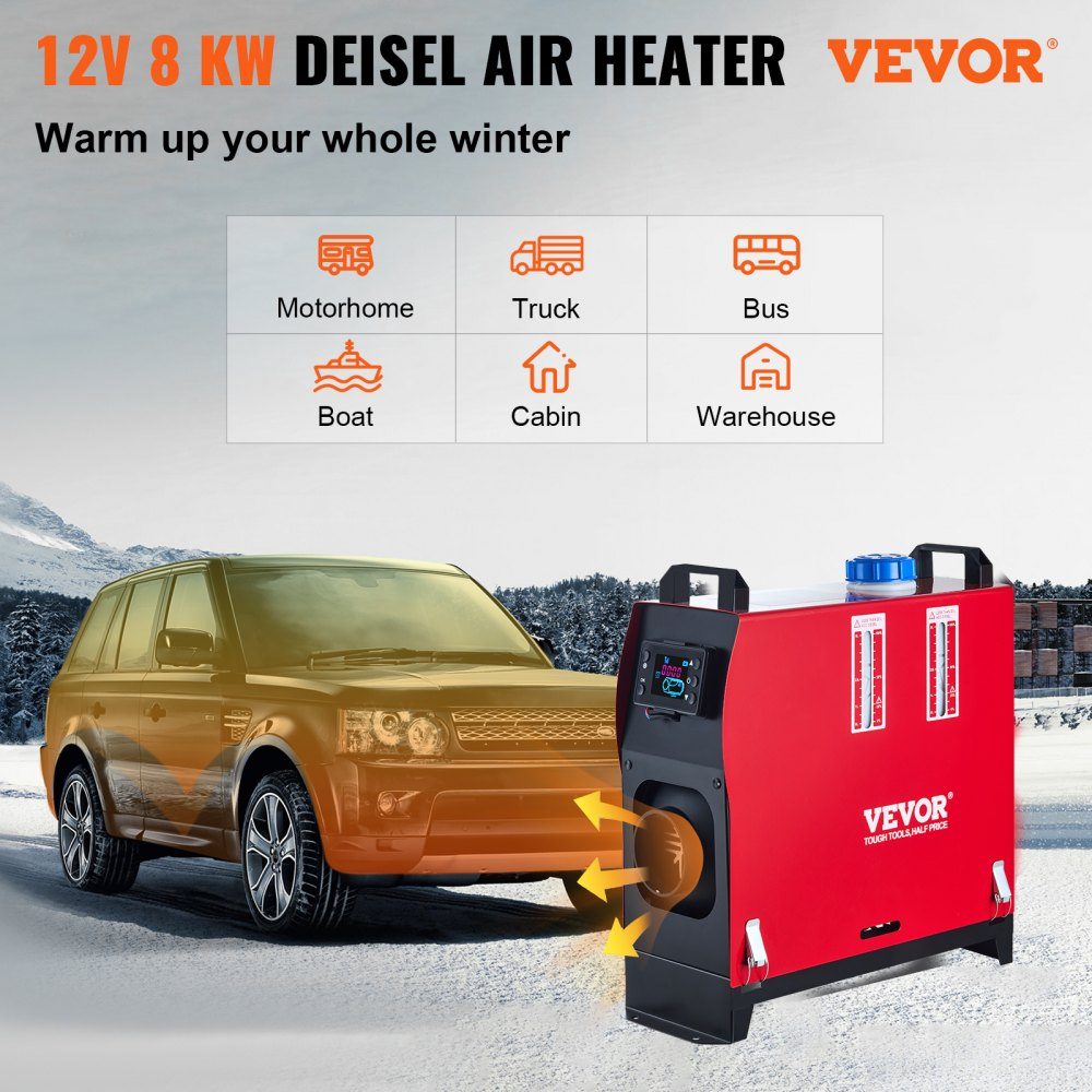 Diesel Luftheizung, 12V 5-8KW Zusatzheizung Diesel, Luftdieselheizung, Luftdieselheizung, Luftzusatzheizung für PKW LKW Wohnmobil Bus mit LCD-Schalter1 Luftauslass