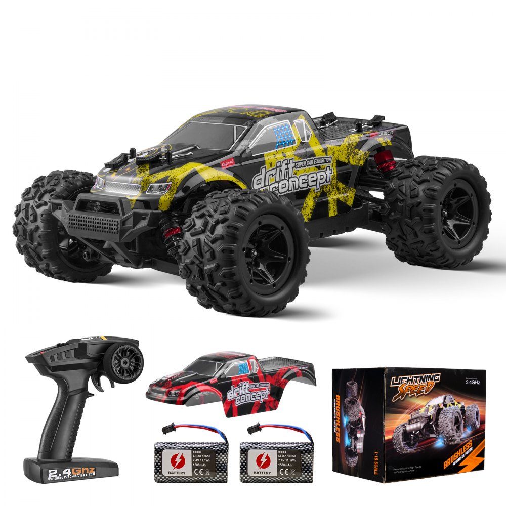 Ferngesteuertes Auto, RC-Auto im Maßstab 1:18, geländegängiger Allrad-Geländewagen mit 45°-Wheelie und einstellbarer Geschwindigkeit, 45 km/h ferngesteuertes Spielzeugauto, ideal für Kinder ab 8 Jahren, IPX4