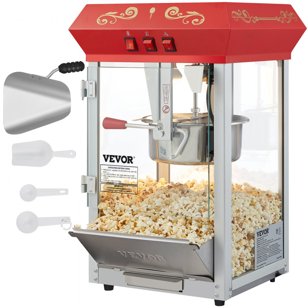 Popcornmaker Popcornmaker Popcornmaker 850 W, 8 oz ketel voor 48 kopjes per lading, popcornmaker op aanrecht met gehard glas, inclusief 4-ball bioscoopstijl machine Popcornmaker Popcornmaker Popcornmaker 850 W, 8 oz ketel voor 48 kopjes per lading, popcornmaker op aanrecht met gehard glas, inclusief 4-ball bioscoopstijl machine