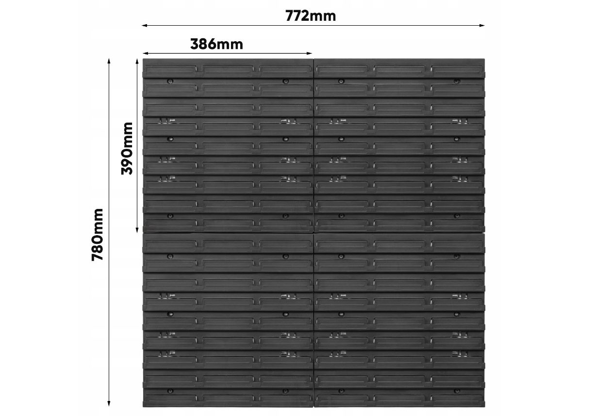#NEU# Werkstattregal Werkzeugwand bespannt mit 40 Behältern 772x780mm