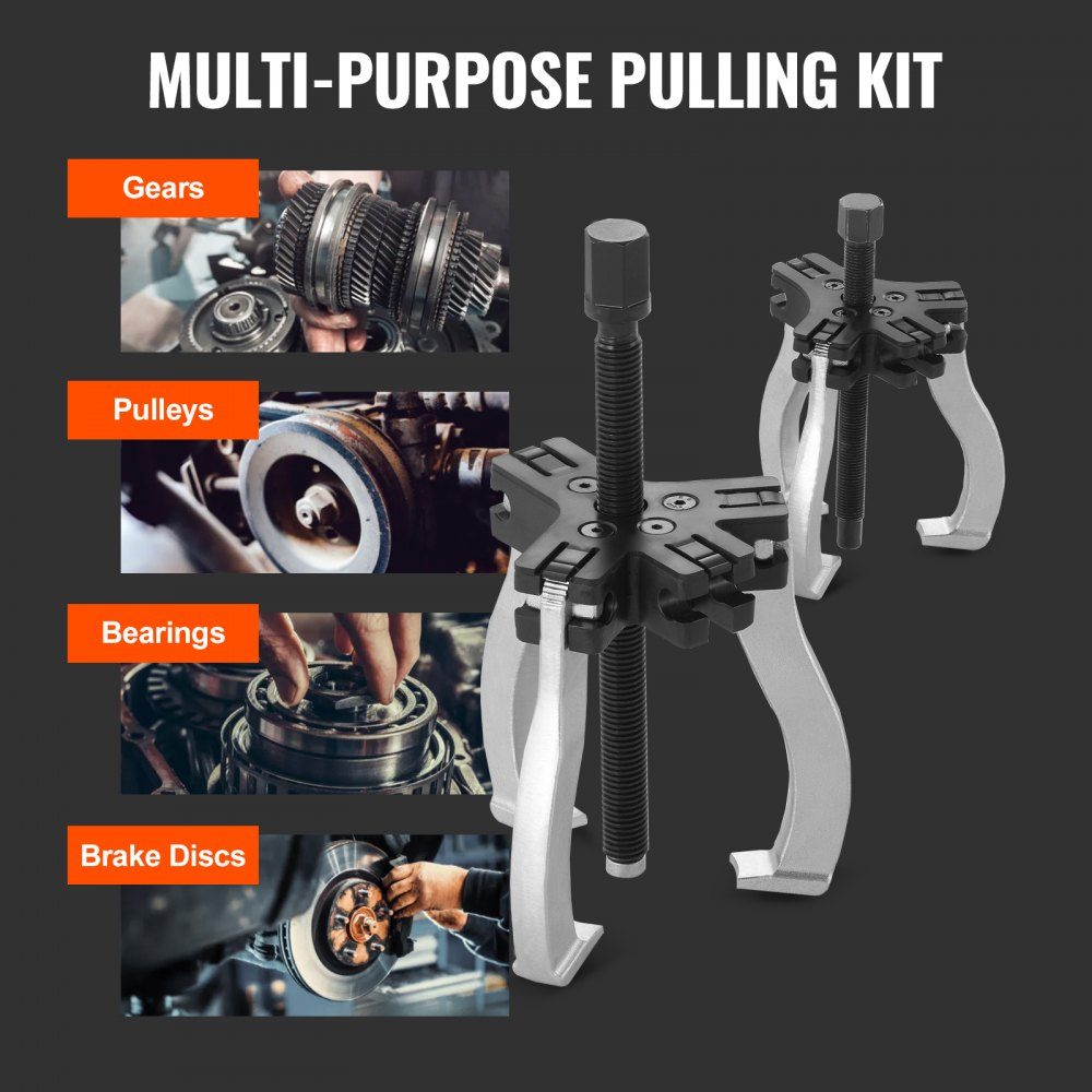 2 pieces puller tool bearing puller 2 or 5 t, three-jaw ball bearing puller inside outside 76.2 / 177.8 mm max. expansion, parallel puller bearing puller set, car puller tool