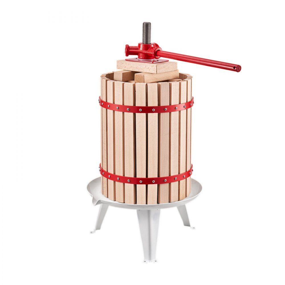 Fruit Wine Press, Fruit Grinder (18L), with Solid Wood Basket with 8 Blocks, Heavy Duty Manual Juicer, Cider Press, Apple Press, Grape Press, Olive Oil Press with Handle, Juicer for Kitchen