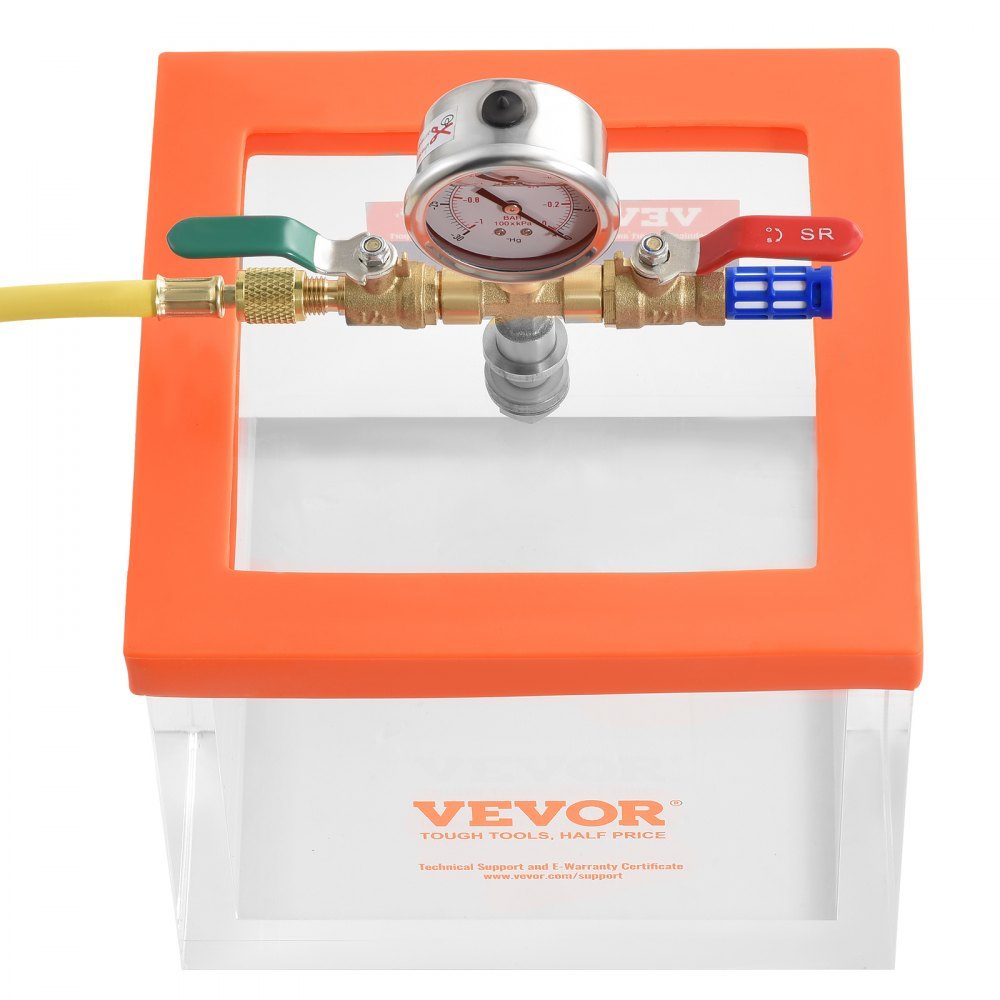 7.57L Vacuum Chamber, Improved Multi-Purpose Acrylic Vacuum Degassing Chamber, Transparent Vacuum Chamber, for Resin Degassing, Silica Gel Degassing, Gypsum Degassing and Vacuum Extraction