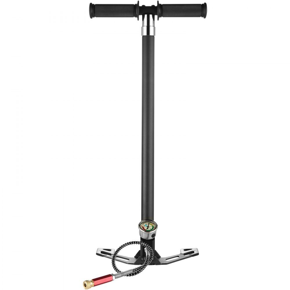 PCP-Handpumpe, 4-stufig, 30 MPa, 4500 PSI, Hochdruck-PCP-Luftgewehr-Füllstangenpumpe mit Öl-Feuchtigkeitsfilter, Manometer, Edelstahl, für Luftgewehre, Tauchflaschen, Paintball-Füllreifen