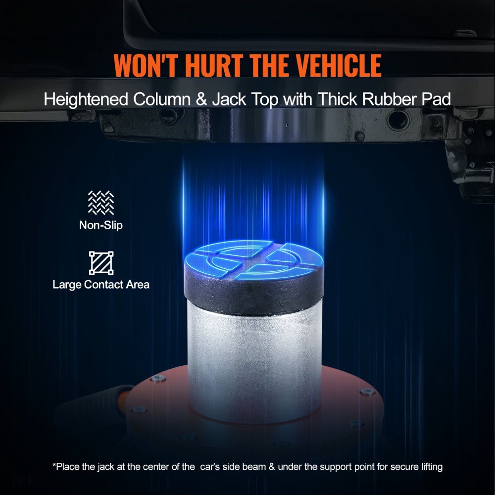 Pneumatic car jack Air Jack adjustable 3 t with raised column, easy to lift and space-saving car jack with thick rubber pad and short handle, for sedan SUV pickup