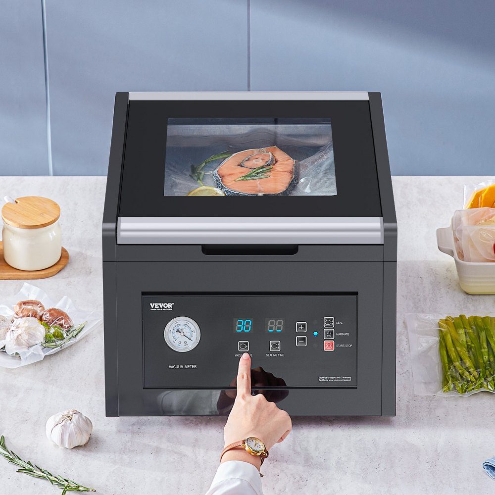 Kammer-Vakuumierer, 380 W, Nassfutter-Fleisch-Verpackungsmaschine, kompaktes Design, idealer kommerzieller Vakuumierer für den professionellen und privaten Gebrauch