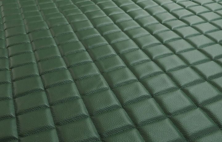 ECO-LEDER-STEPPMATERIAL-POLSTERUNG 10 MM Grün