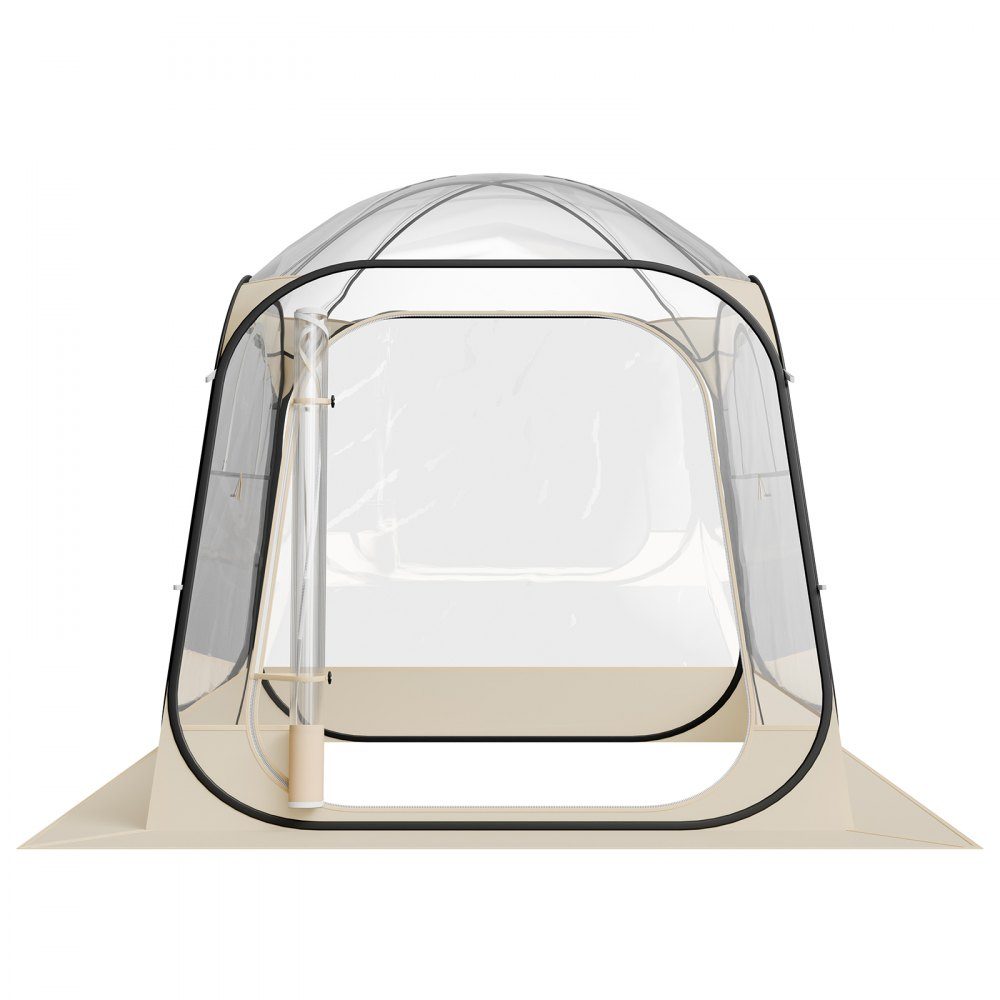 Transparentes Zelt, 183 x 183 x 195 cm, Pop-Up-Zelt für 5–6 Personen, Sportzelt mit Bodenmatte und oberer Abdeckung, Outdoor-Blasenzelt, Camping-Unterstand für Veranstaltungen, Angeln, Jubeln