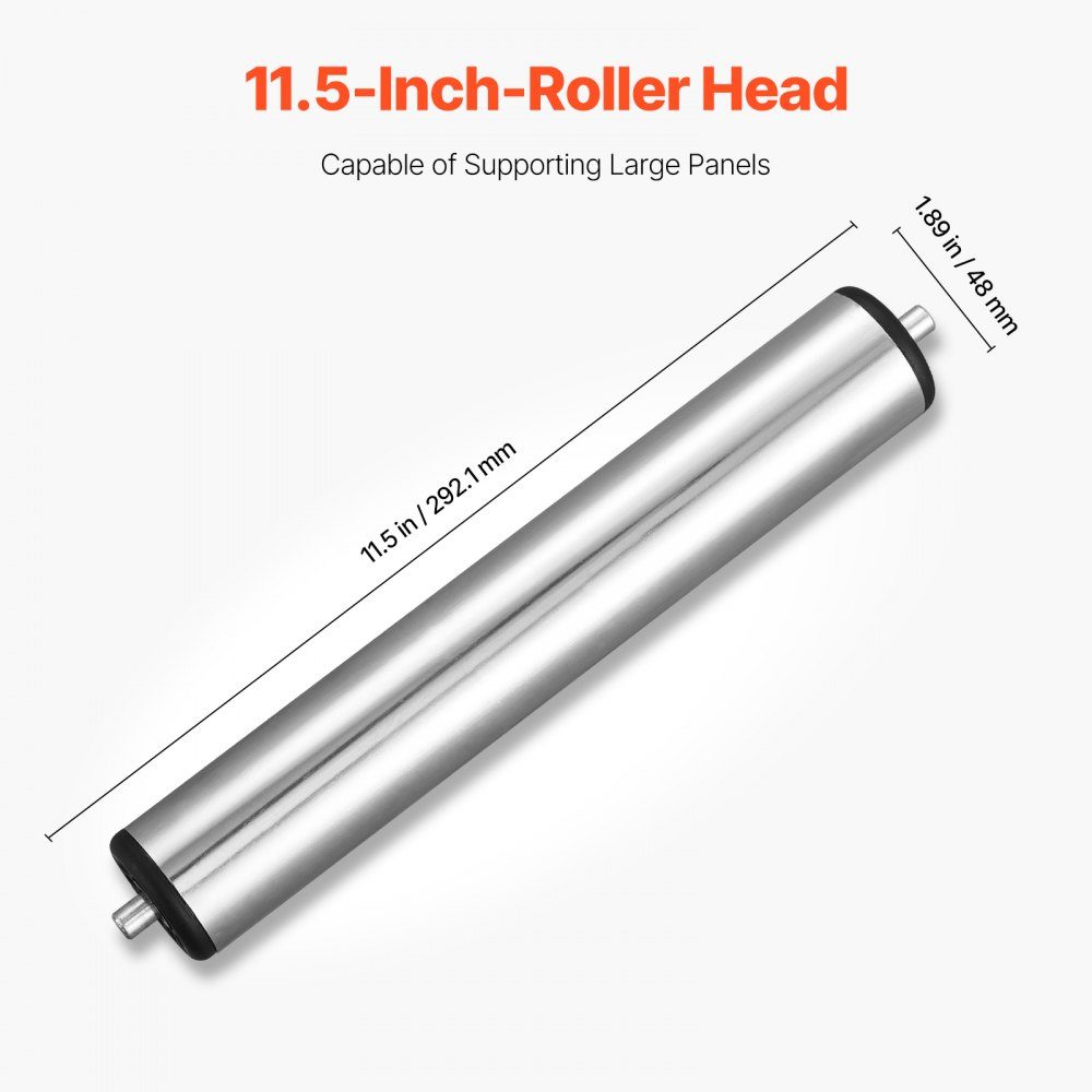 Set van 2 rolstatief, draagvermogen 113 kg, in hoogte verstelbaar van 68-109 cm, opklapbare werkbok met rolkop en randgeleiders van gepolijst staal, voor tafelzaaguitloop, verlengingssteun