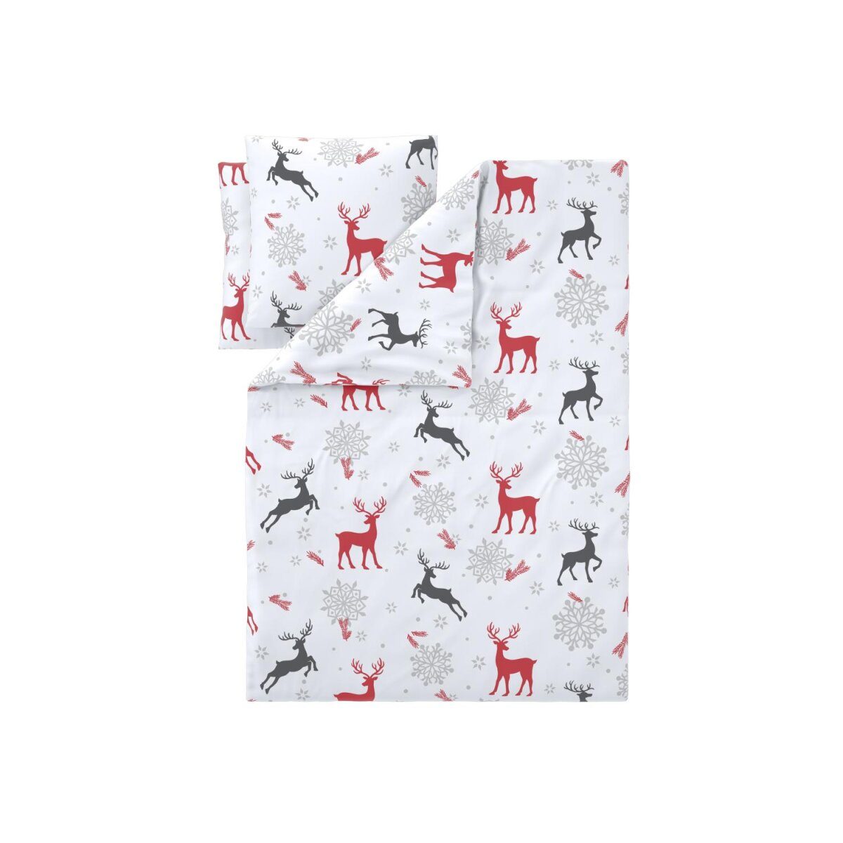 LIVARNO® Bettwäsche Fleece, 200 x 220 cm (Hirsche weiß)