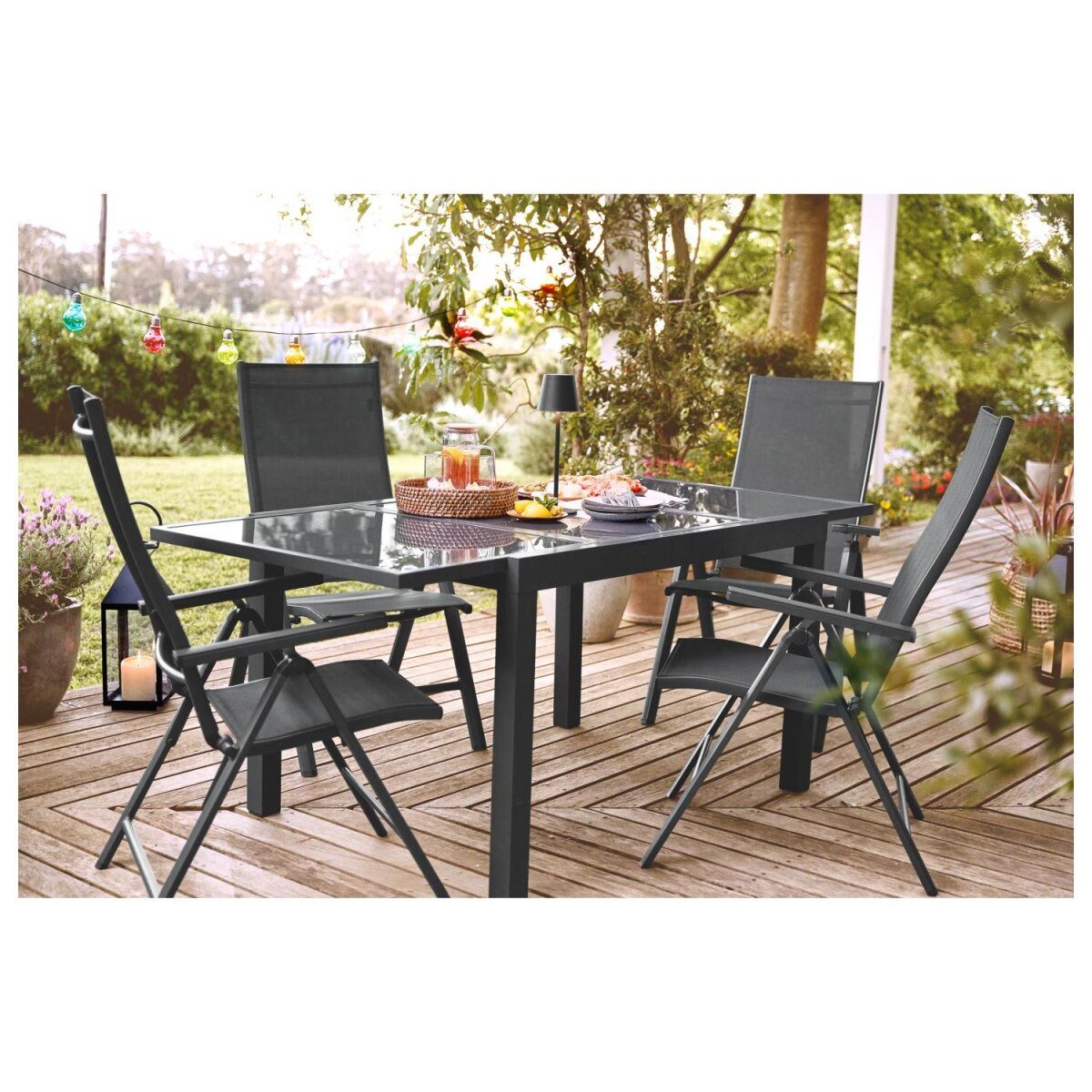 LIVARNO home Aluminium-Gartentisch „Houston / Toronto“, ausziehbar, grau