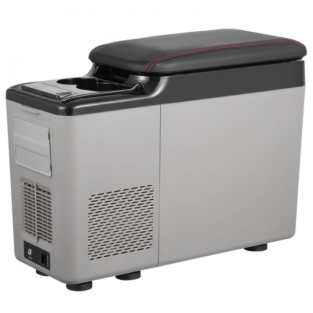 Car Refrigerator, 12V Car Armrest Refrigerator, Portable Single Zone Freezer, 15L, Adjustable Range -20°C to 20°C, 12/24V DC and 100-240V AC, Compressor Cooler for Outdoor Camping