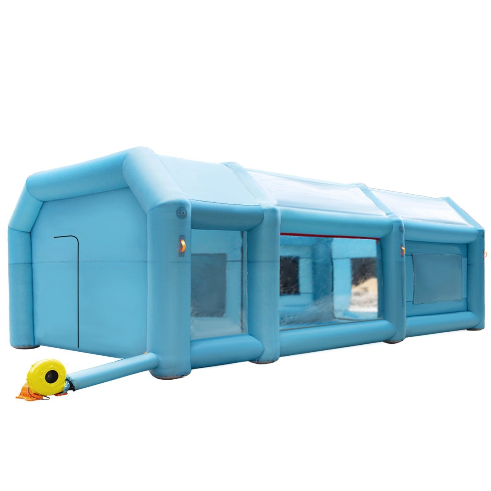 Complete set mobiele schilders, opblaasbare autolakcabine, spuitcabine 8 x 4 x 3 m