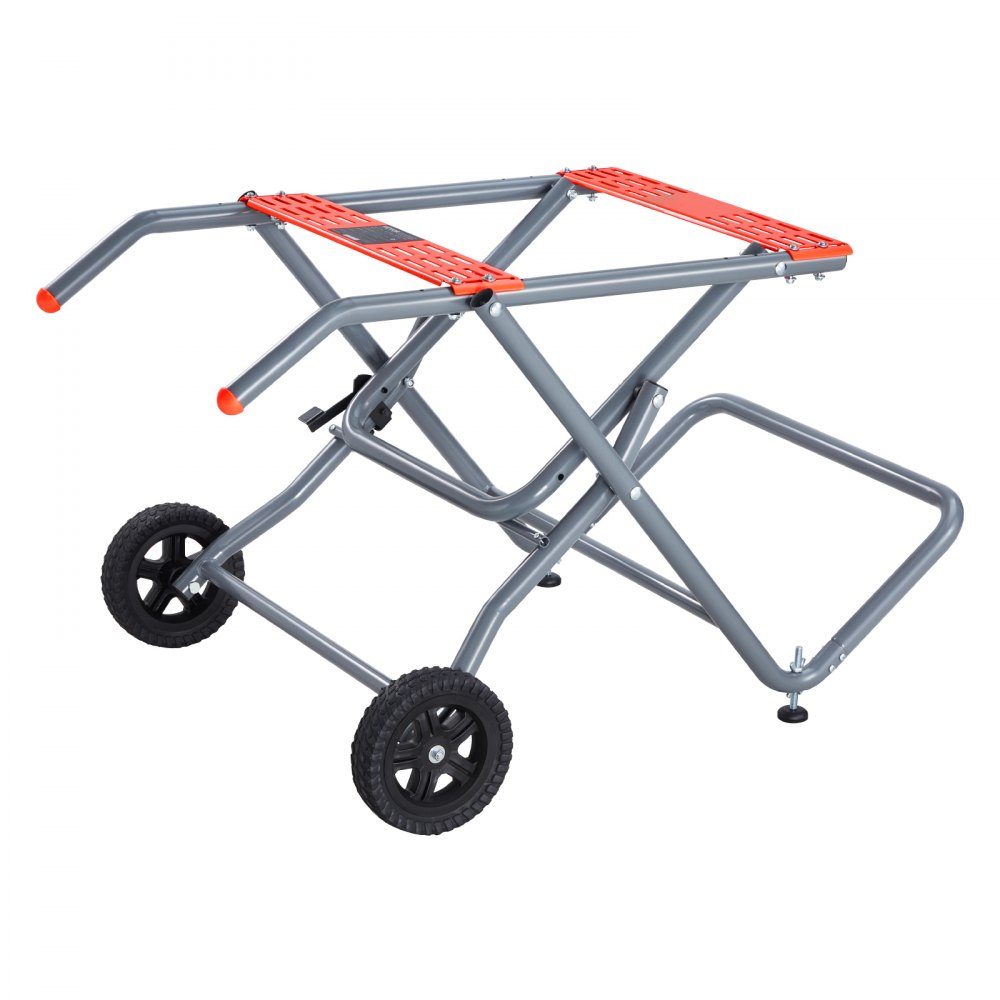 Table Saw Stand, 158kg Load Capacity, Rolling Folding Base with 8" Rubber Wheels, Easy Storage, Universal for Most Brands Table Saws, 1100 x 760 x 620mm