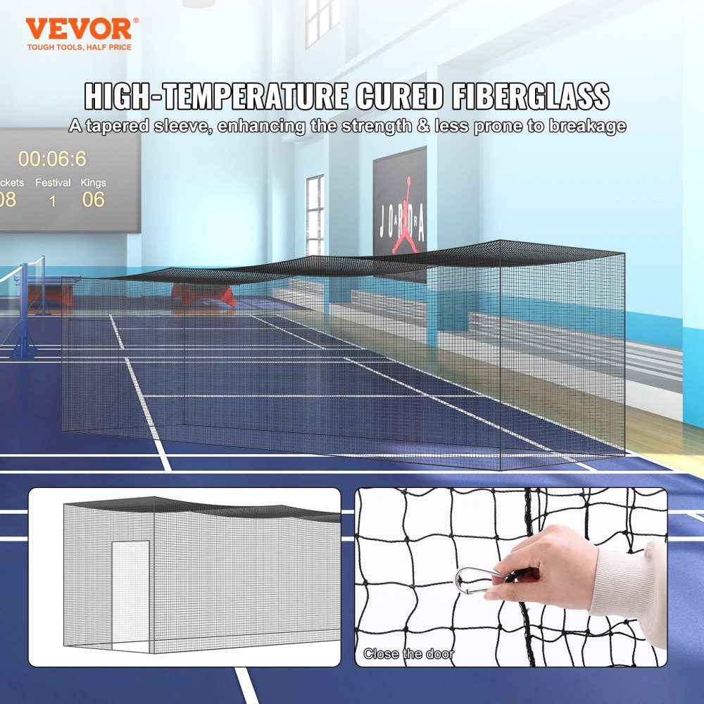 Baseball Batting Cage Net for Home or Backyard, 35 Feet Baseball Cage Net for Batting and Fielding, Baseball Net Batting Cage for Kids or Adults, Black (Net Only)