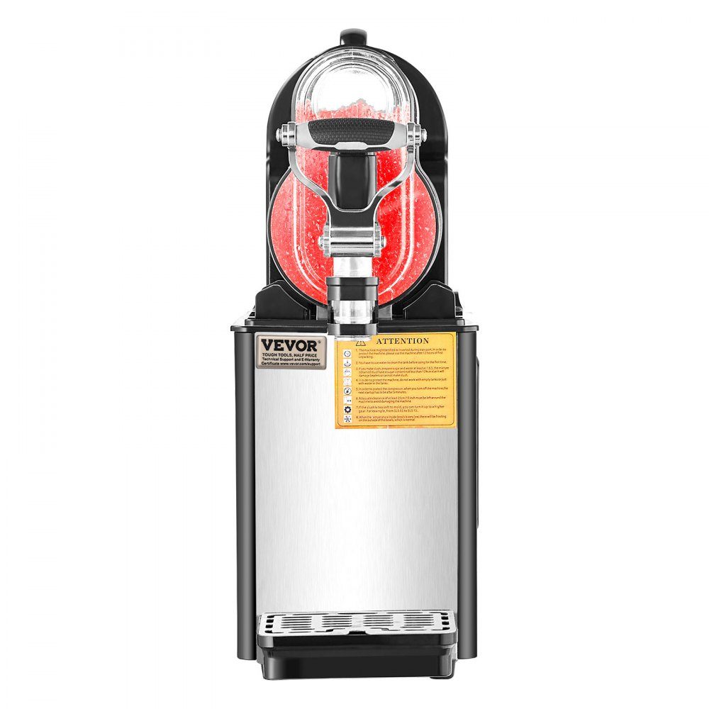 Kommerzielle Slush-Eismaschine, 3 l, Einzeltankmaschine für gefrorene Getränke, 12 Tassen, Edelstahl, Slush-Eismaschine mit Tastatur, Softeismaschine für Partys, Restaurants, Cafés, Bars, Schwarz