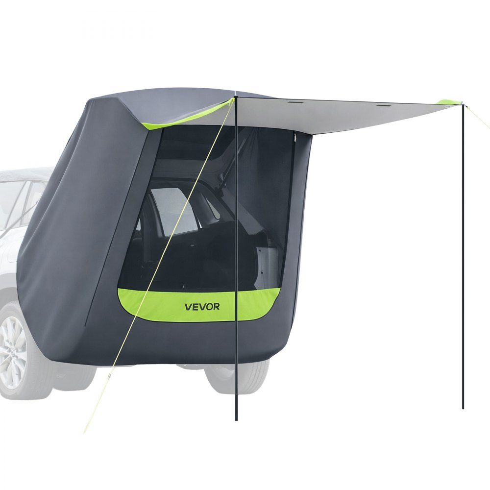 Heckklappenzelt, Autozelt (1,5 x 1,5 m Hauptzelt), wasserdicht (PU2000 mm), Campingzelt mit Markise und Tragetasche, SUV-Heckzelt für Camping, Wandern, Outdoor-Aktivitäten, tragbar
