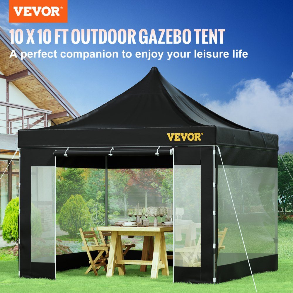 Vouwpaviljoen 3x3m Vouwpaviljoen 240g PVC gecoat polyester Pop-up paviljoen 1,95-2,13 m Verstelbare feesttent Tuintent Strandtent voor bruiloft of andere commerciële activiteiten