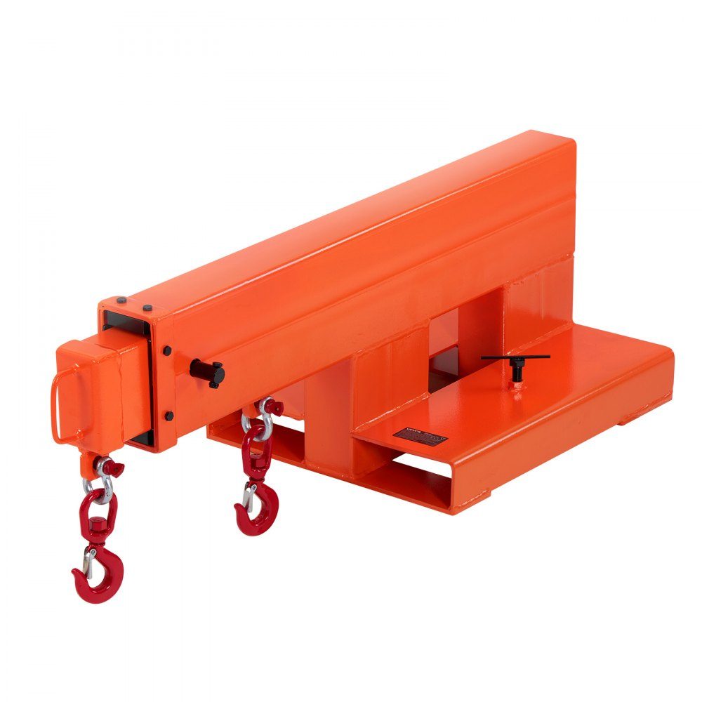Kranarm für Gabelstapler 2495 kg, Gabelstapler-Lastarm mit 2 360°-Schwenkhaken, manueller 3-stufiger Teleskoparm für 1200–1867 mm Ausfahrbereich, Gabelstaplerkranzubehör für Baustellen-Fabriklager