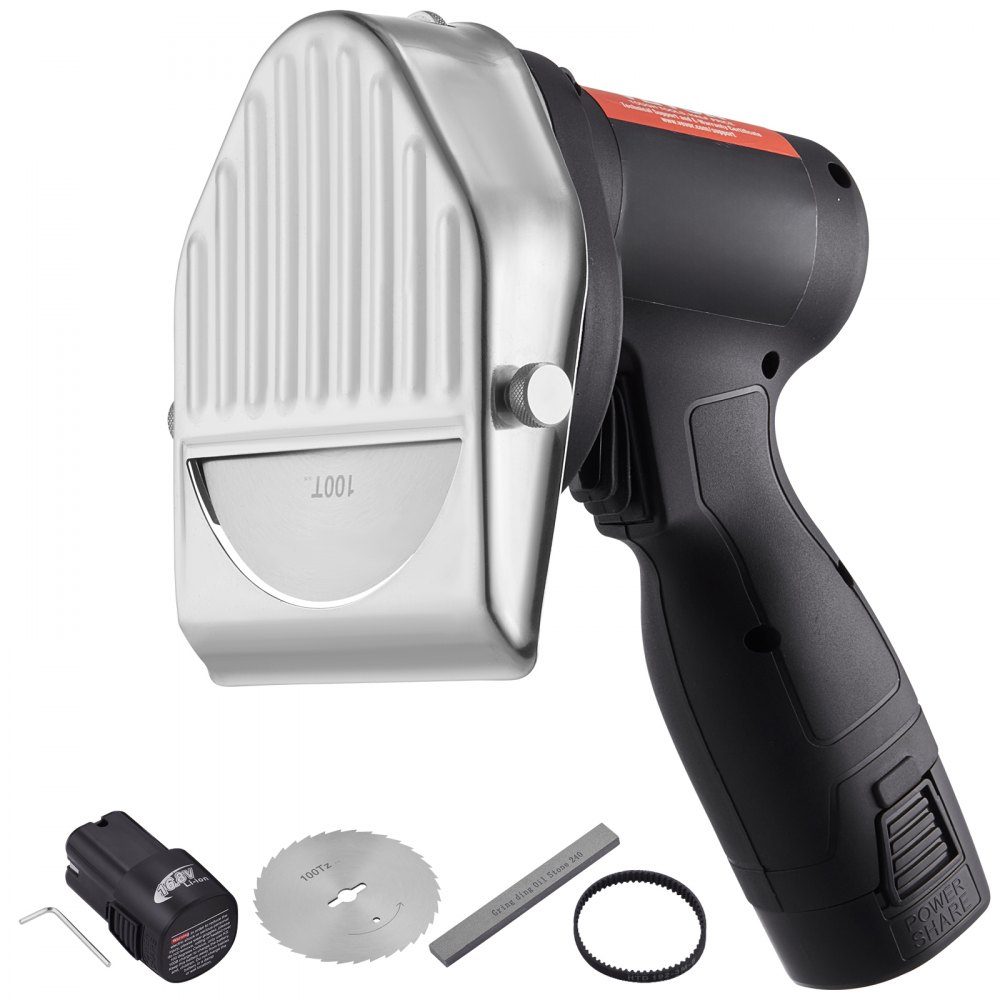 Donner Cutter 80 W Kebab Cutter, couteau électrique sans fil Gyros, couteau turc Shawarma Doner 0-8 mm d'épaisseur réglable, coupe-kebab commercial avec lames de 100 mm noir