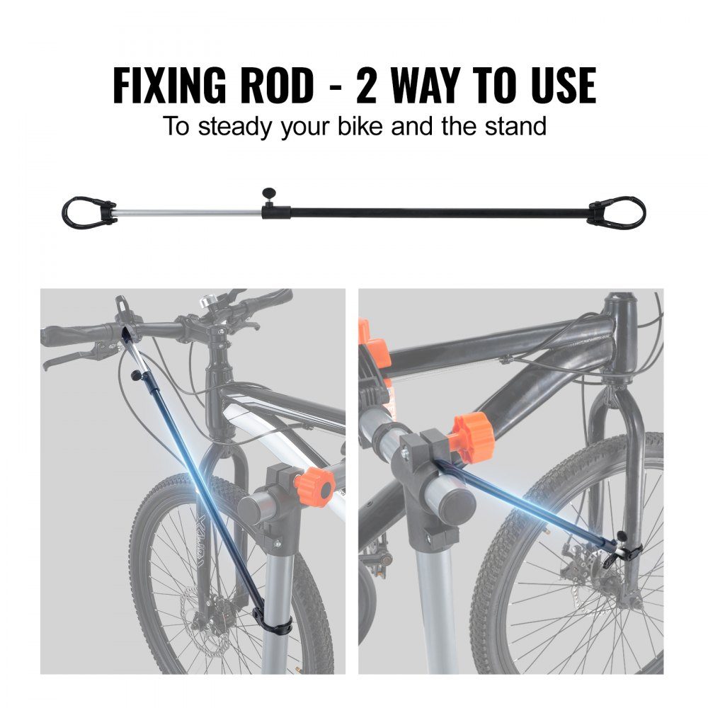 Support de réparation de vélo Support de réparation de vélo, support de réparation de vélo, support de réparation robuste 36,3 kg, support de vélo réglable en hauteur de 1079,5 à 1900 mm avec quatre pieds, noir